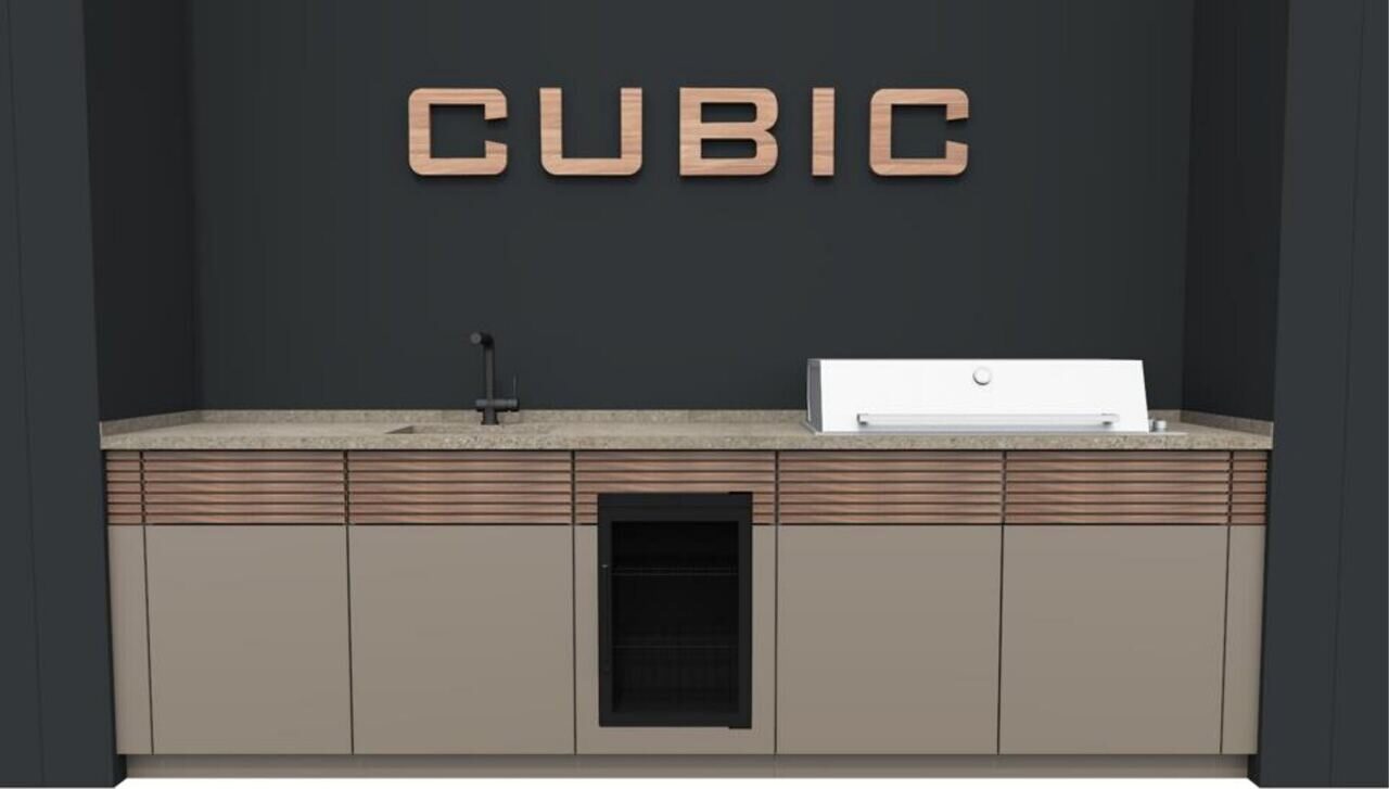 Cubic outdoor kitchen on display at The Smokehouse showroom, Auchterarder, Perthshire